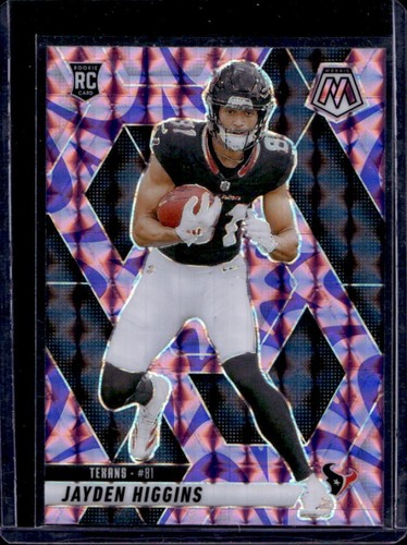 2025 Panini Mosaic Jayden Higgins Rookies RC Reactive Purple Prizm #346 Texans