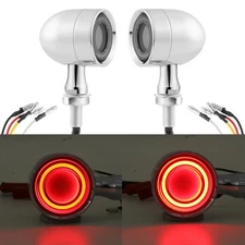Motorcycle LED Turn Signal Bullet Blinker Brake Lights For Harley Sportster Dyna