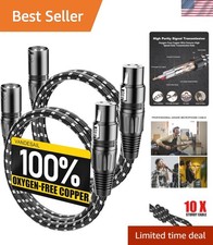 XLR Cables, 3ft 2 Pack Microphone Cable, XLR Male to Female Balanced Micropho...