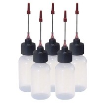 5-1oz Plastic Squeeze Bottles 1.5" Stainless Applicators