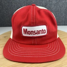 Vintage Monsanto Trucker Hat Cap Snapback Red Patch Mesh Swingster USA