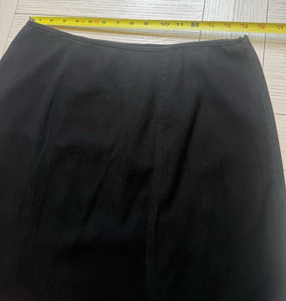 Falda midi acampanada Bamboo Traders para mujer negra de gamuza (poliéster) con cierre de cremallera 12 Foto 3 de 4