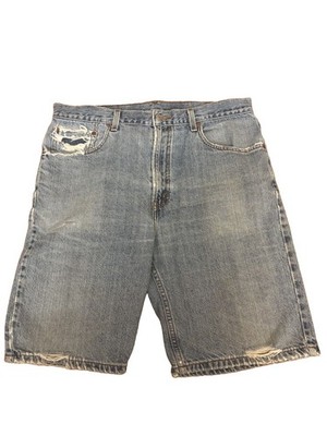 Levi s 505 Reg Fit Distressed Jeans Men W36 Light Wash Straight Leg 100% Cotton