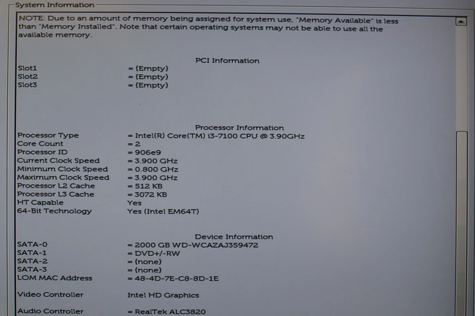 HD sem sistema operacional Dell Inspiron 3668 desktop Intel Core i3-7100 16GB RAM 2TB - Imagem 2 de 4