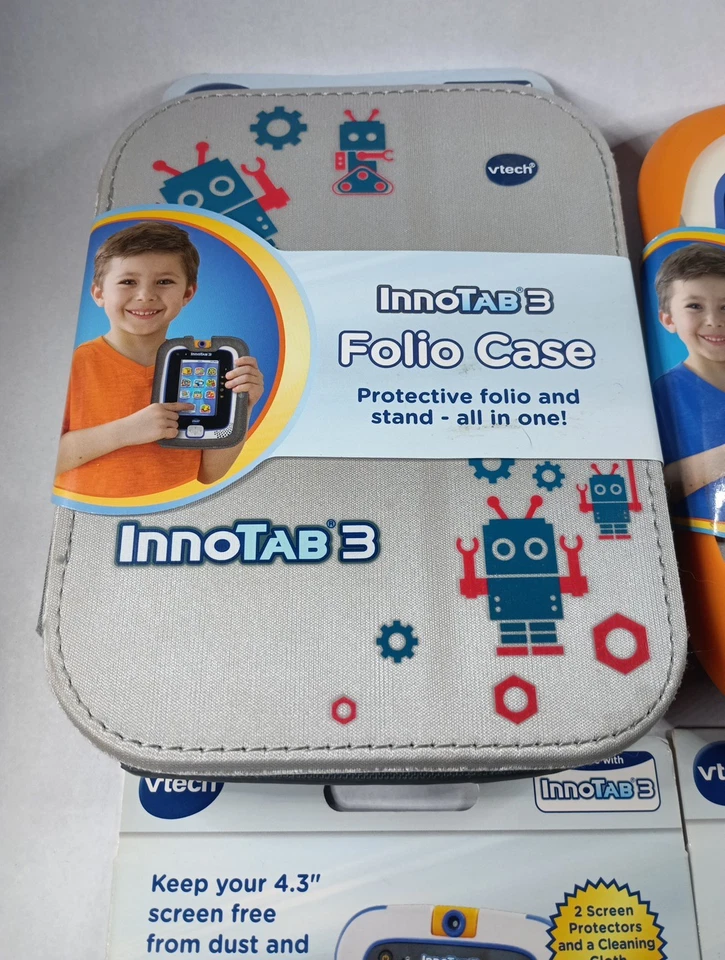 Innotab 3 Silver Folio & Gel Skin Protective Case W/ Screen Protectors Vtech  - Image 2 of 4