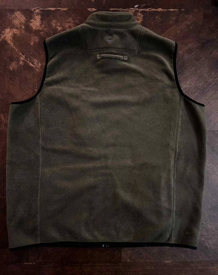 Beretta Hunting Vest Mens X-Large Dark Green Shooting Fleece Pockets Full Zip XL - Image 3 of 4