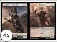 MTG - 4 x Warrior / Soldier (Haste) (0010) Token - Playset 4x x4 - Fallout
