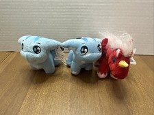 McDonald's 2004 Neopets Plush Lot Of 3 Cloud Poogle Blue Poogle Red Uni