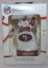 NIB NFL San Francisco 49ers Team Snowman LED Lit Ornament Collectors Series 3.5"