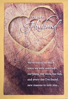 ''To My Husband'' Happy Birthday Large Format Greeting Card 5.5x8.0''(+ Envelope)