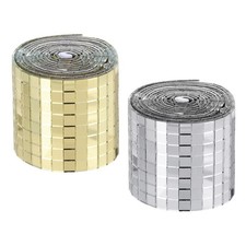 3200 Pieces Adhesive Mosaic Tiles 5 x 5 mm Disco Tiles 2 Rolls Gold/Silver
