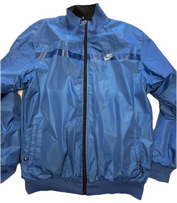 Men s Vintage Nike Bomber Jacket Reversible Size Fits XL Black/Blue