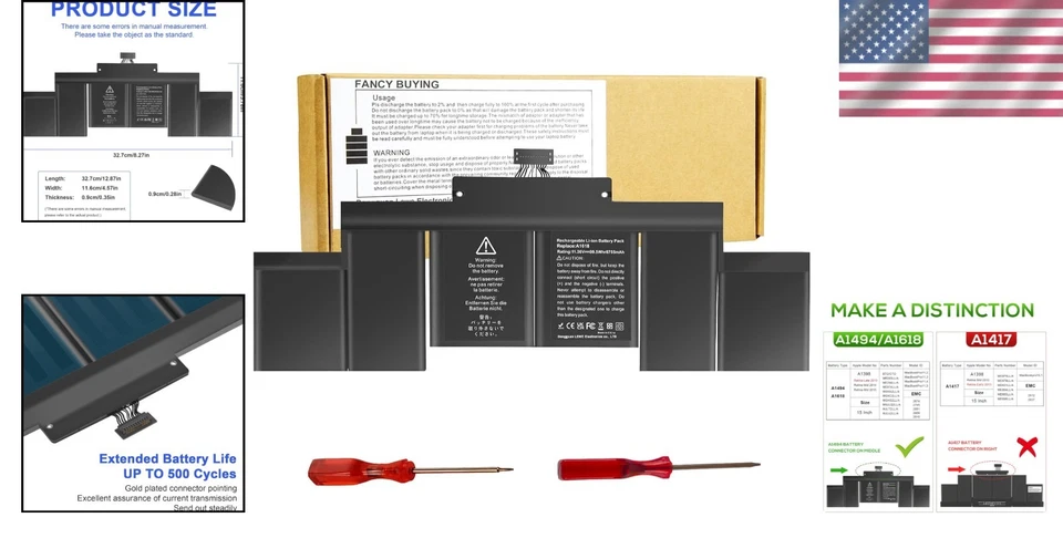 Batería A1494 para MacBook Pro 15" Retina Mid 2015 Foto 2 de 4