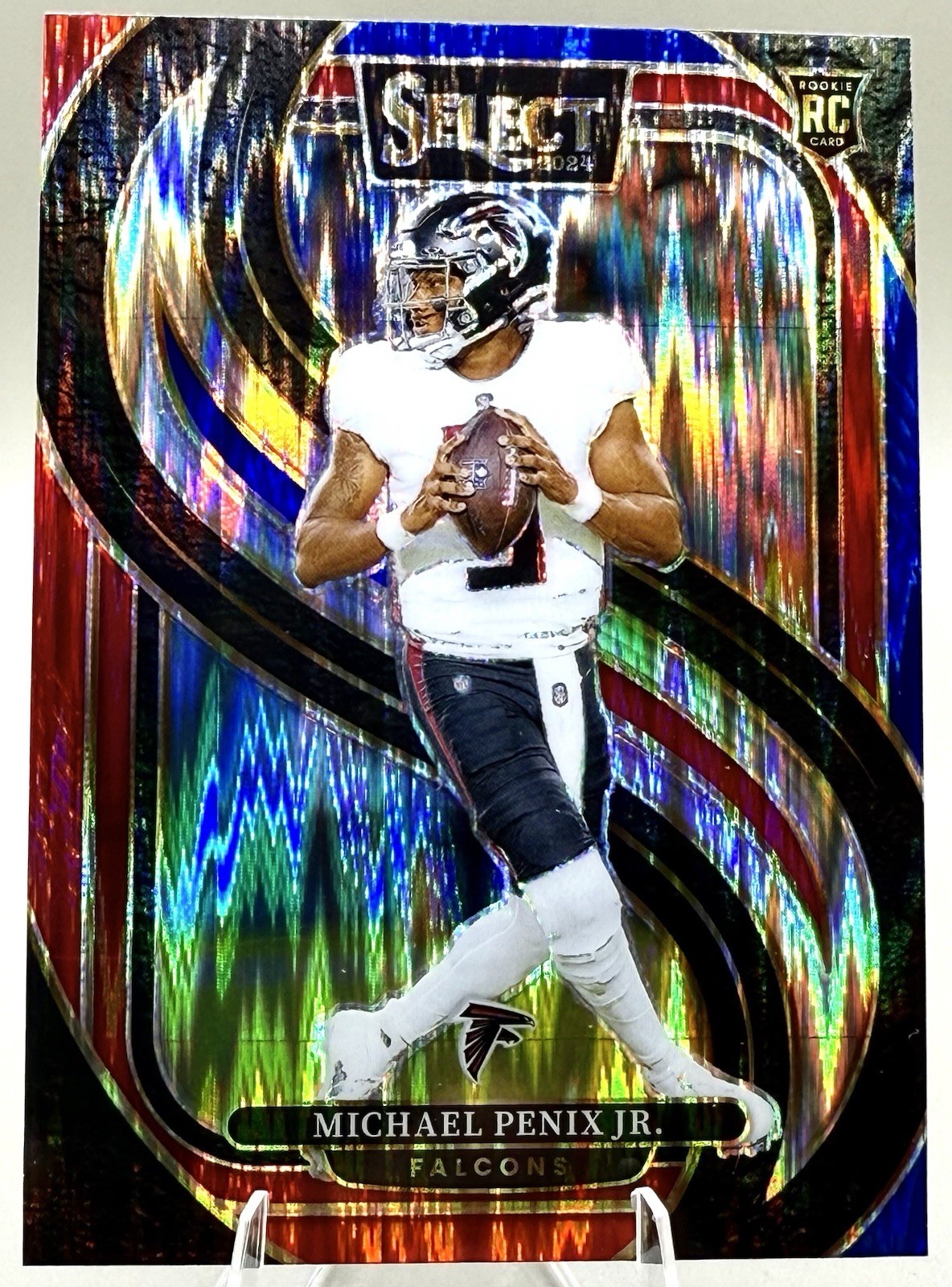 2024 Panini Select Premier Level Michael Penix Jr. #110 Black & Blue Shock (RC)