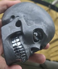 METEORITE-LIKE PATTERNS! MELTS ICE! RARE TERA HERTZ CRYSTAL HAND CARVED SKULL!