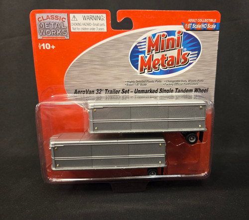 Juego de remolque aerovan escala HO CMW mini metales #31161 sin marca tándem único 32' | Zustand: New
