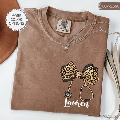 Leopard Nurse Comfort Tee Custom RN Medical Student Gift Shirt