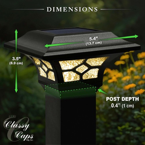 SLZ332W Kingston Solar Post Cap,- Fits 2" x 2", 2.5" x 2.5" and 3" x 3" Posts... - Picture 3 of 9