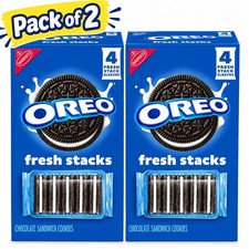 OREO Fresh Stacks Chocolate Sandwich Cookies, Travel Snacks Pack of 2