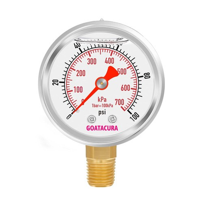 #ad GOATACURA 0 100psi kpa Glycerin Filled Pressure Gauge 2quot; Dial Size 304 Stainle $12.31