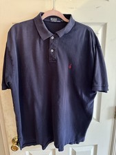 Ralph Lauren Polo Shirt Men's Size XL Navy Blue S/S Red Pony Casual Golf