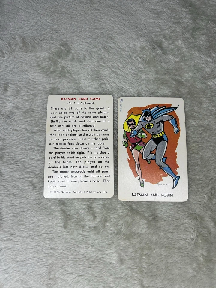 1966 Whitman BATMAN Playing CARD GAME W/Case & Instructions - Missing Cover Card - Image 2 of 4
