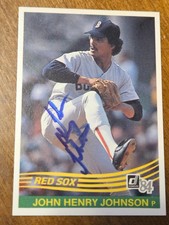 1984 Donruss JOHN HENRY JOHNSON Red SOX In-Person Signed  AUTO