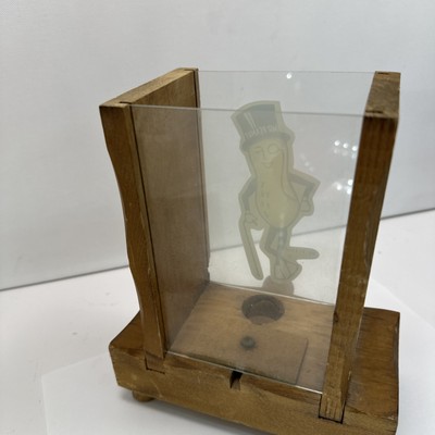 MR PEANUT 木製スタンド Mr. Peanut Planters Nuts DISPENSER wooden vintage with top, CupAnd