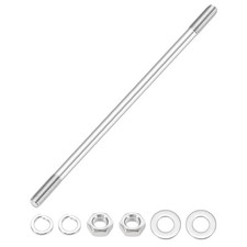 1Set M10x250mm Double Ended Stud Screws,304 Stainless Steel Rod with Nut Washer