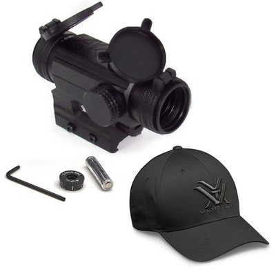 VORTEX Spitfire 1x Prism Scope (SPR-200) w/ DRT Reticle MOA & Men's FlexFit Cap