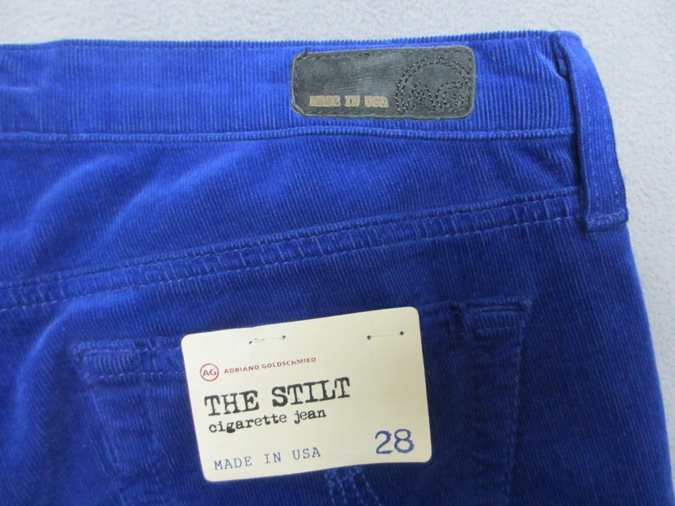 AG Adriano Goldschmied Jeans Womens 30X30 Blue Corduroy Stilt Cigarette Mid Rise - Image 3 of 4