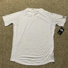 Rawlings Adult Henley White SS Baseball Shirt Jersey Sz. L NEW RBJ2B-W90
