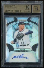 Mike Foltynewicz 2019 Panini Prizm Auto Silver Halo BGS 10 10 Braves Rangers