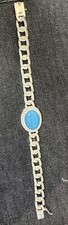 turquoise mens Silver bracelet