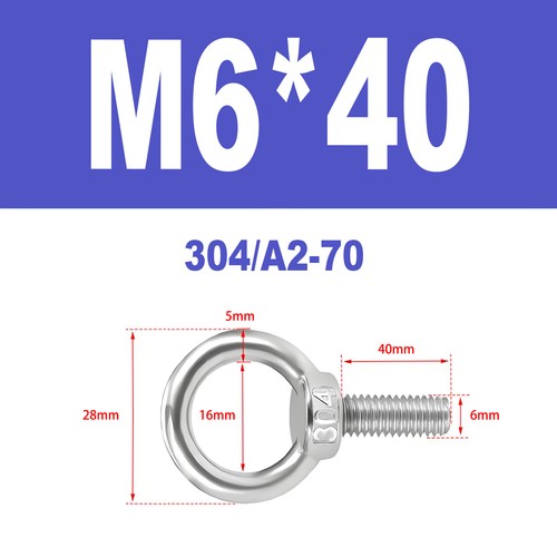 Ringschrauben Edelstahl V2A A2 Ösenschrauben M3-M18 Augbolzen Augenschrauben - Bild 49 von 122