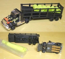 1993 TYCO TCR JAM Slot Car Flamed Peterbilt Barrel Truck Total Control Racing A+