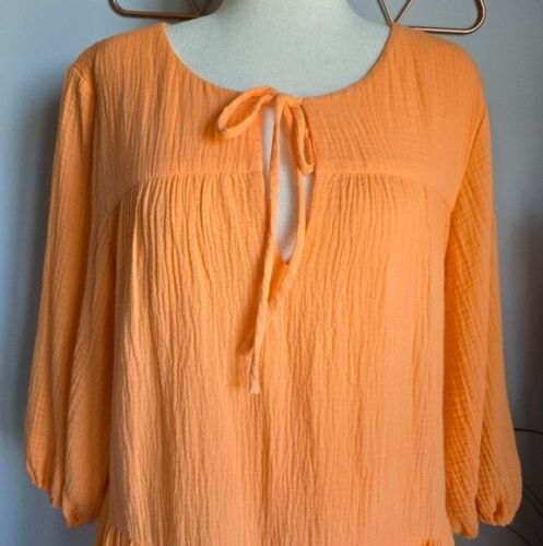 Seafolly, New, Fallow Cantaloupe Cotton Gauzed Textured Sun Dress, Size Medium - Picture 4 of 13