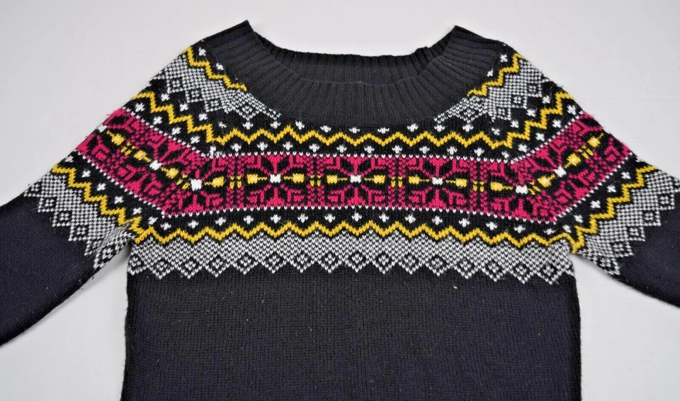 Suéter Vintage Op Ocean Pacific Talla S Años 90 Negro Rosa Amarillo Yugo Suave Elástico Foto 4 de 4