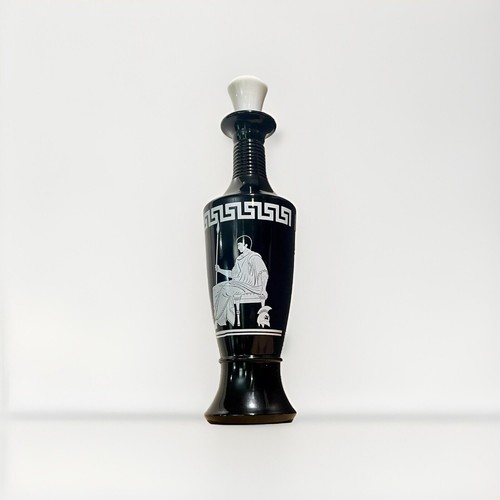 Vintage 1958 Jim Beam Greek Warrior Whiskey Decanter – Black & White w Stopper - Picture 2 of 4