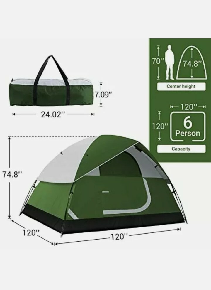zelt 6-8 personen Coleman Spruce Falls 6 Vis-a-Vis Familienzelt Size:8x12' Sweep Dachzelt Starrer JOURNEY - hotdealss