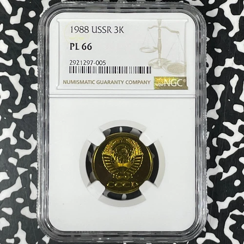 1988 Russia 3 Kopeks NGC PL66 Lot#HP333 Gem BU!