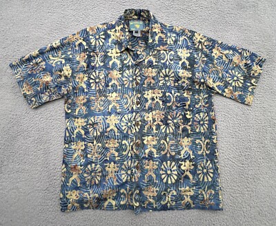 Vintage Mutiara Art Bali Mens Size Large Short Sleeve Batik Vintage Mutiara Art Bali Mens Size Large Short Sleeve Batik