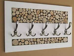 KOMA Garderobenleiste Landhausstill mit 6 Kleiderhaken 70 x 40cm