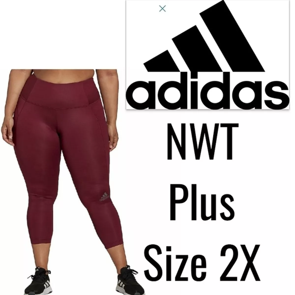 NWT Adidas U for U High Waisted Leggings Plus Size 2X