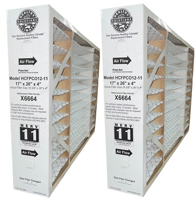 Lennox X6664 (2-Pack)- 17'' x 26'' x 4'' Healthy Climate Filter for PCO-12C MERV 11
