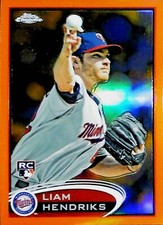 2012 Topps Chrome ORANGE #154 Liam Hendricks Rookie Card Minnesota Twins
