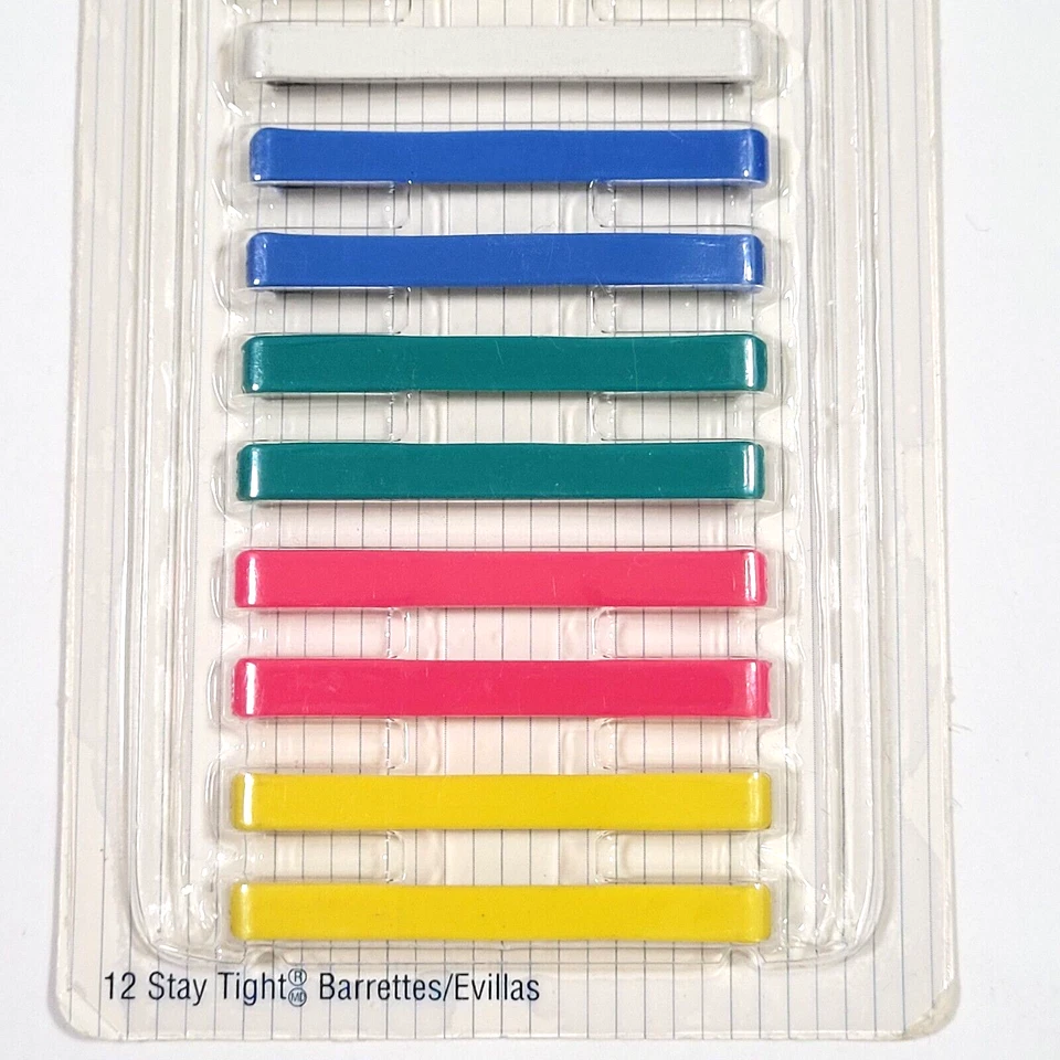 DE COLECCIÓN GOODY KIDS STAY APRETADO 2.5" PASADORES DE PELO #03158 PAQUETE DE 12 AÑOS 90 EE. UU. NOS Foto 3 de 4