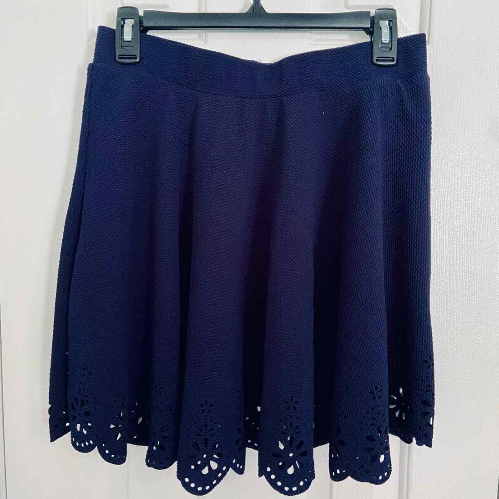Navy Skater Skirt with Cut Out Details Size M Gem
