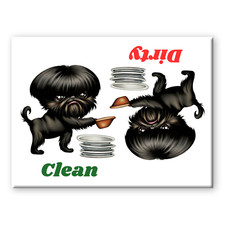 AFFENPINSCHER Clean Dirty DISHWASHER MAGNET DOG