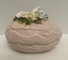 Pink Ceramic Easter Egg Trinket/Candy Dish w/...